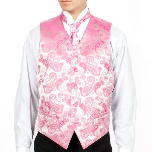 Front Button Closure Paisley Vest Set