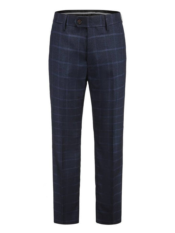 Slim Fit 3 Piece Plaid Suit