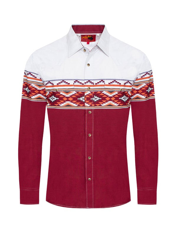 Long Sleeve Pearl Snap Aztec Shirt