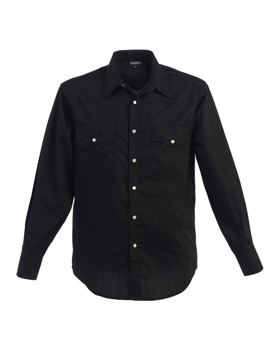 Long Sleeve Pearl Snap Solid Shirt