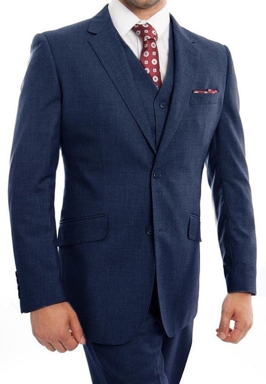 Long Modern Fit Flat Front Wool Dress Pants