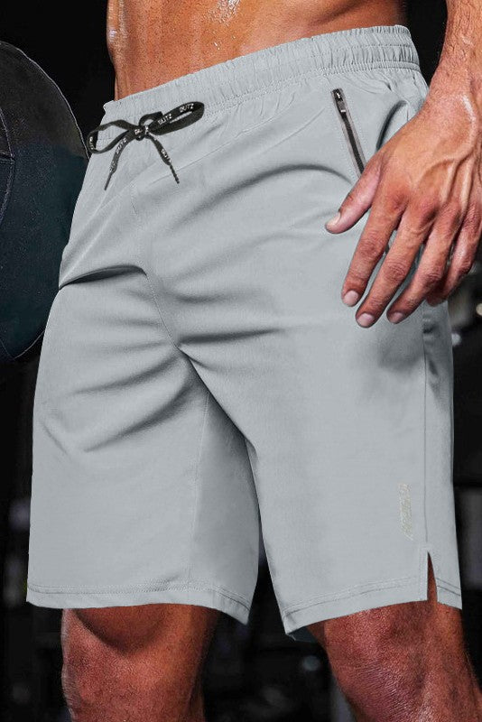 Quick Dry Athletic Shorts with Zipper Pockets
