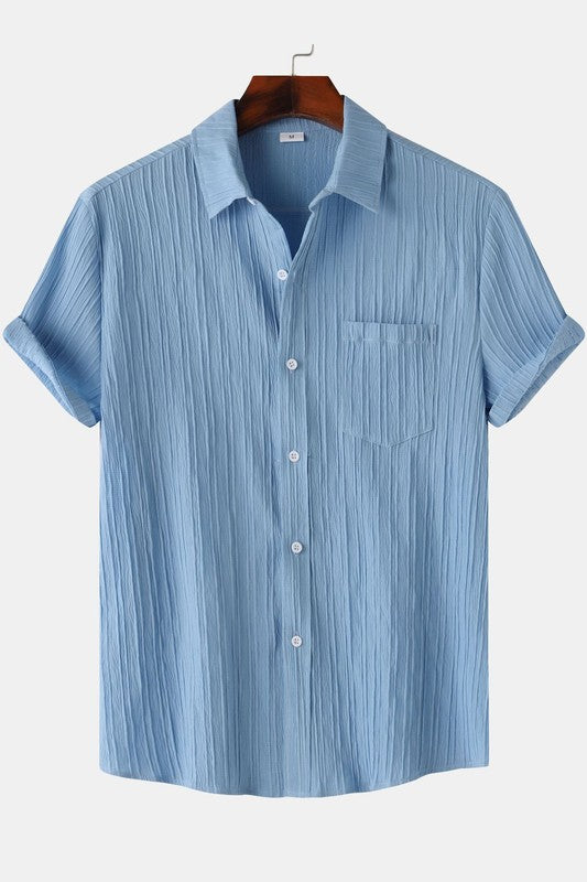 Solid Button Down Collar Shirt