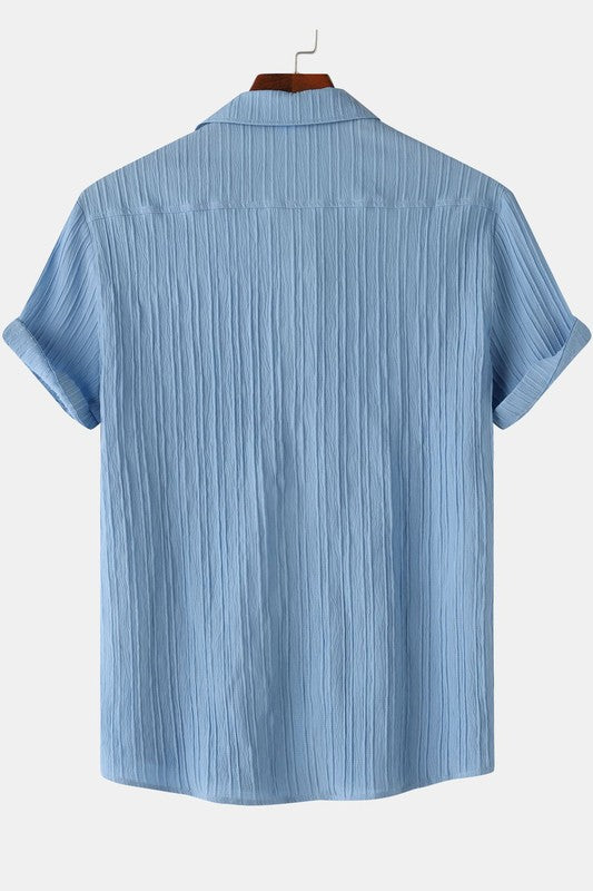 Solid Button Down Collar Shirt