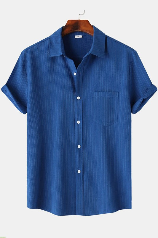 Solid Button Down Collar Shirt