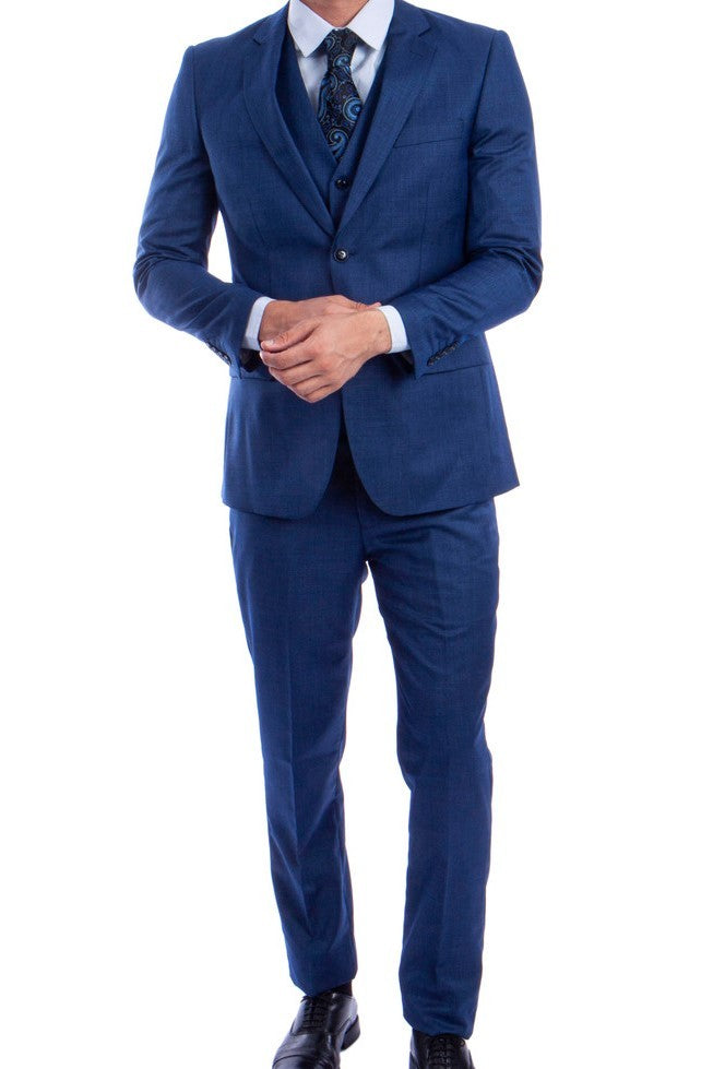 Short Slim Fit Sharkskin Dress Suit Pants