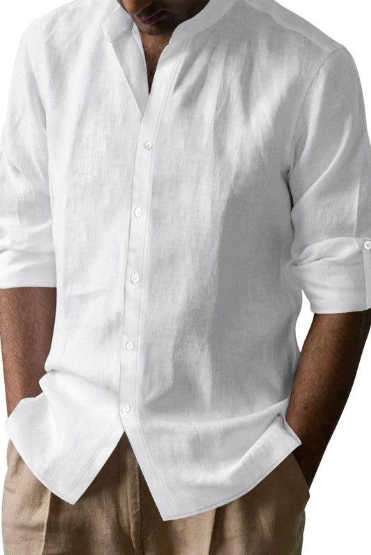 Long Sleeve Button Down Linen Shirt