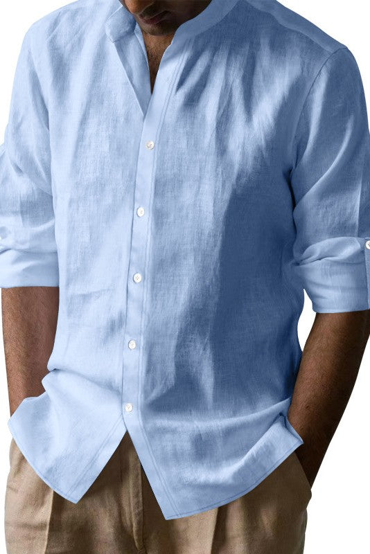 Long Sleeve Button Down Linen Shirt