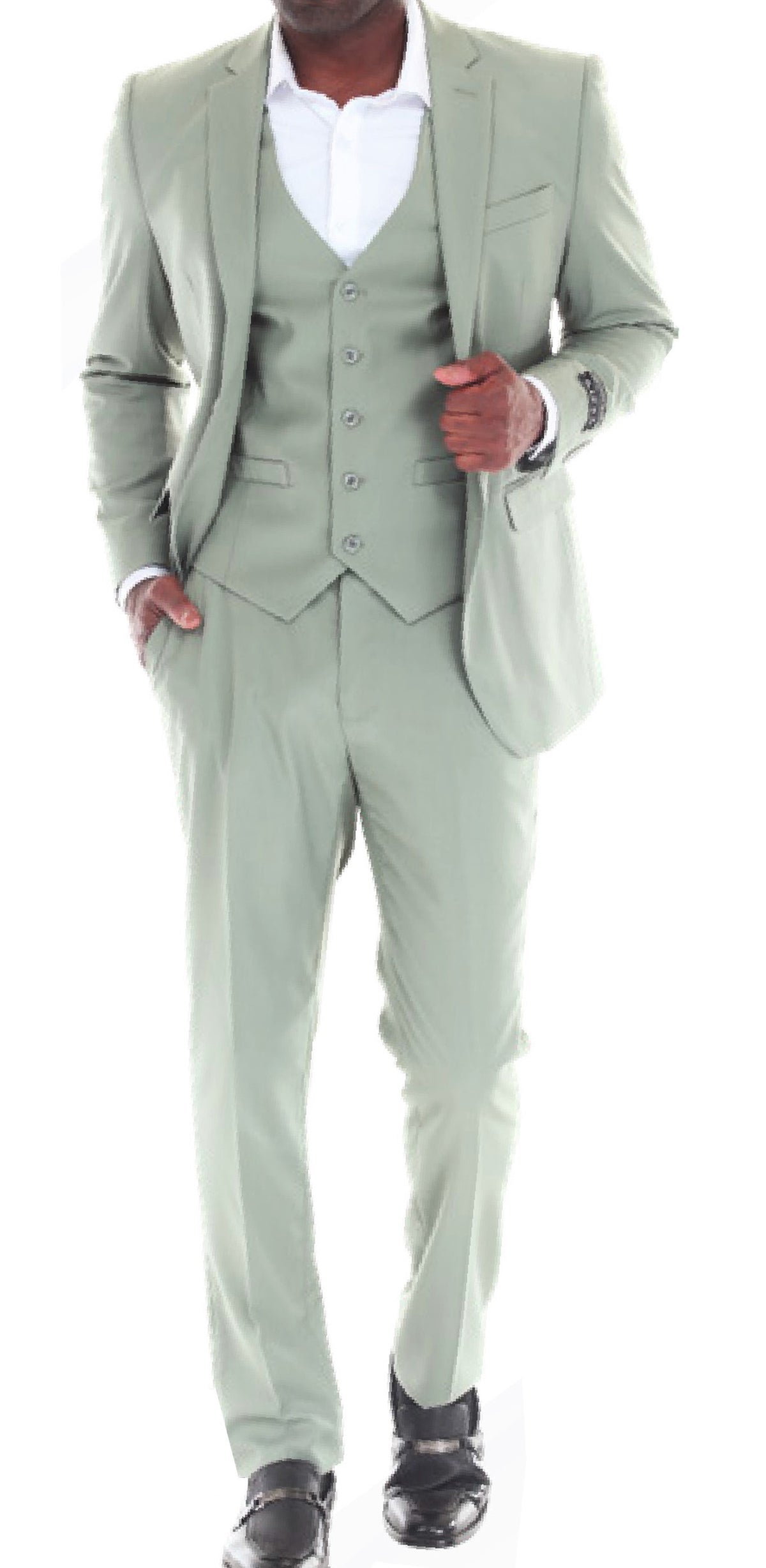 Short Stretch Slim Fit Men's Button Down Suit Jacket