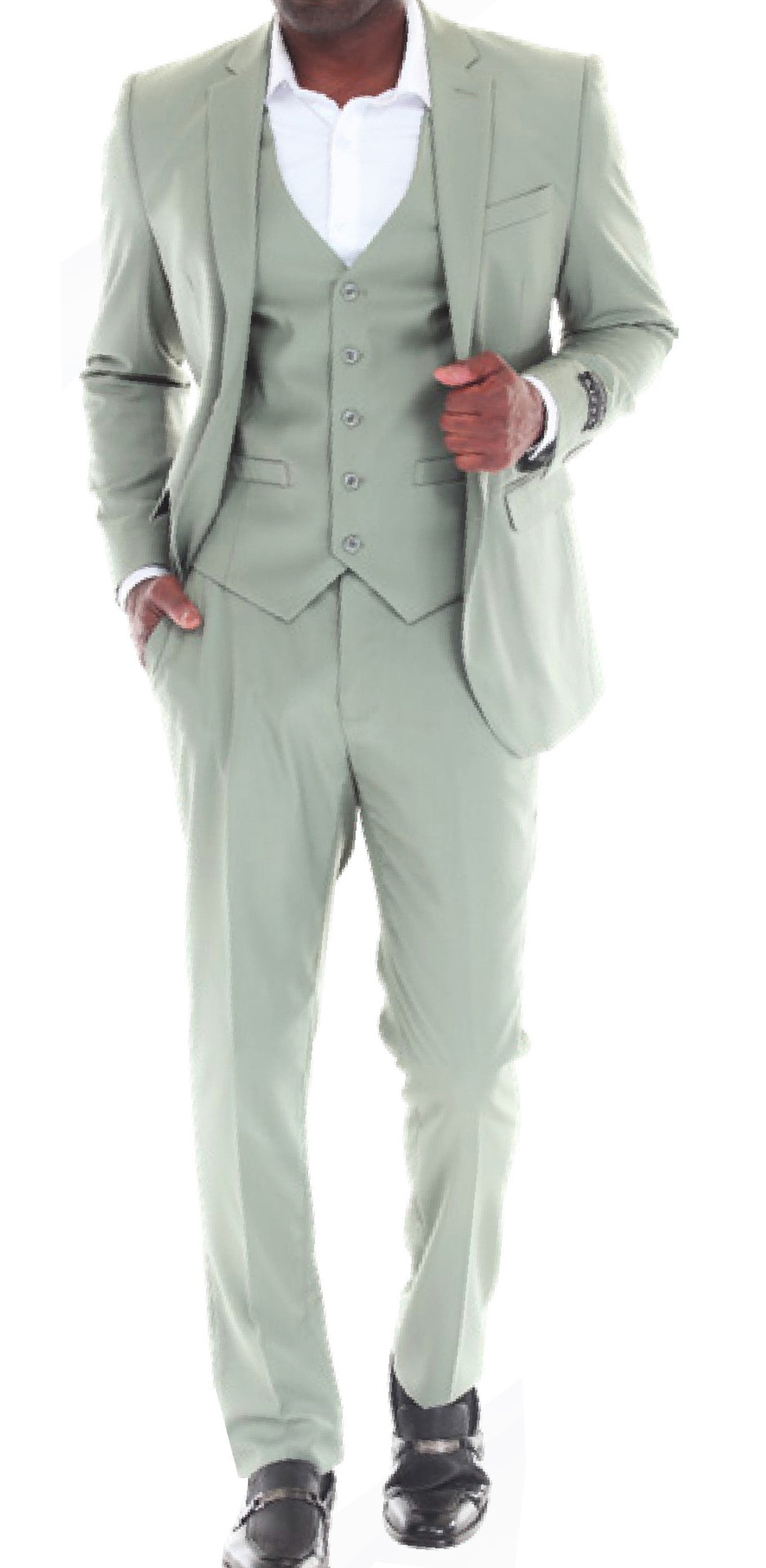 Short Stretch Slim Fit Men's Flat Front Suit Pants