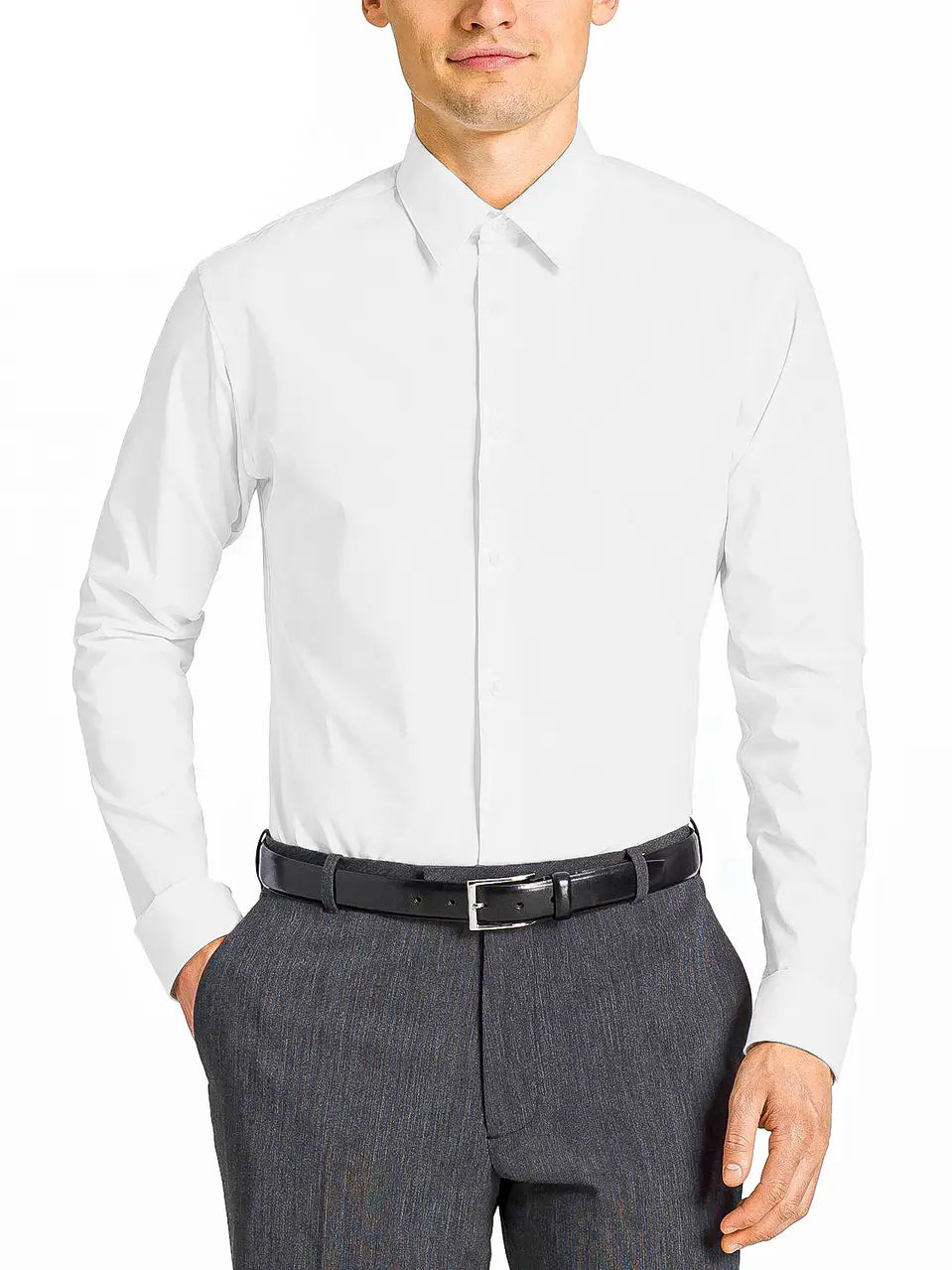 Long Sleeve Button Down Modern Fit Solid Dress Shirt