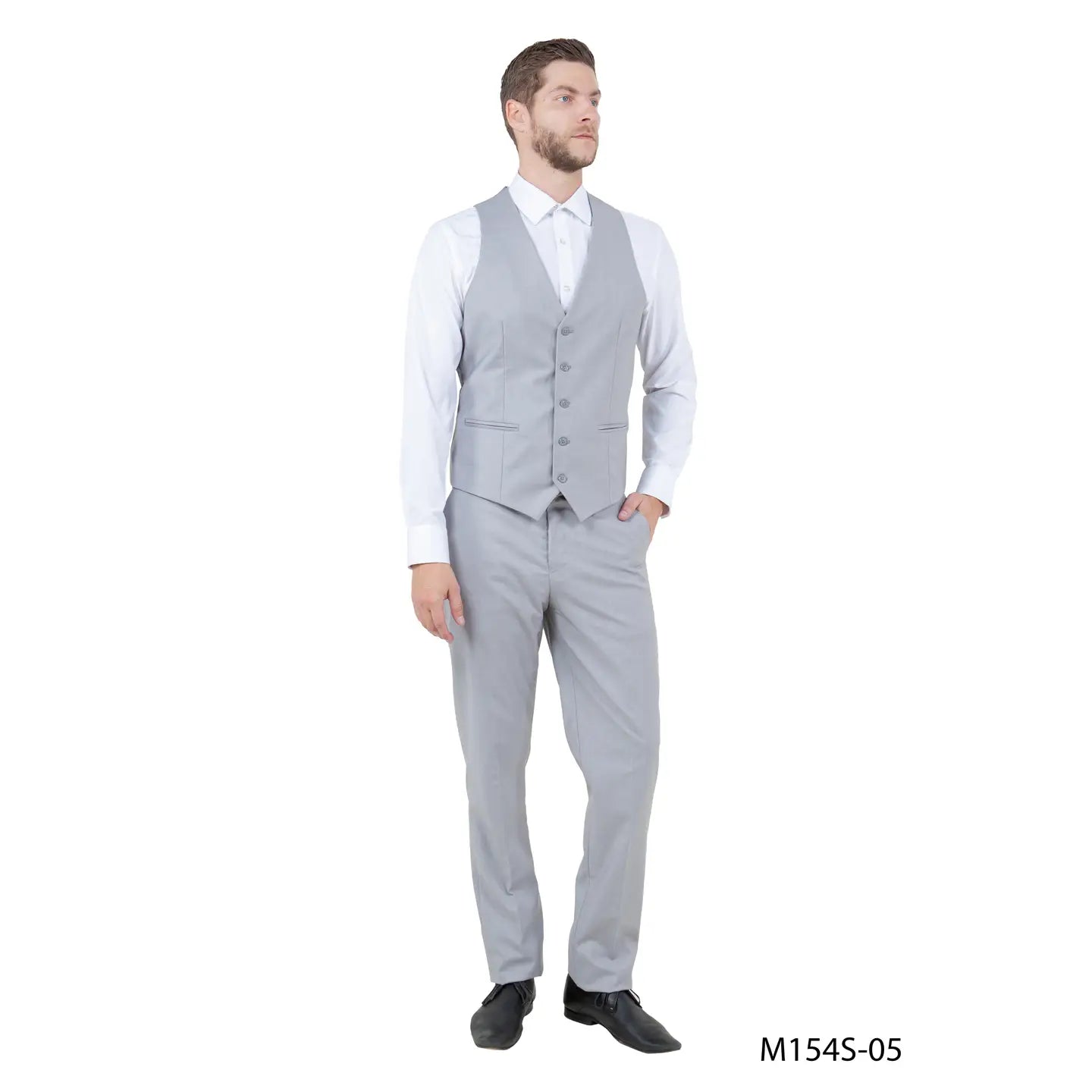 Regular Modern Slim Fit Flat Front Dress Pants with Pockets