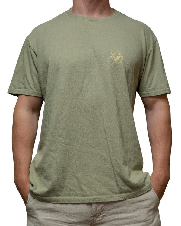 Short Sleeve Washed T-Shirt with Round Neck