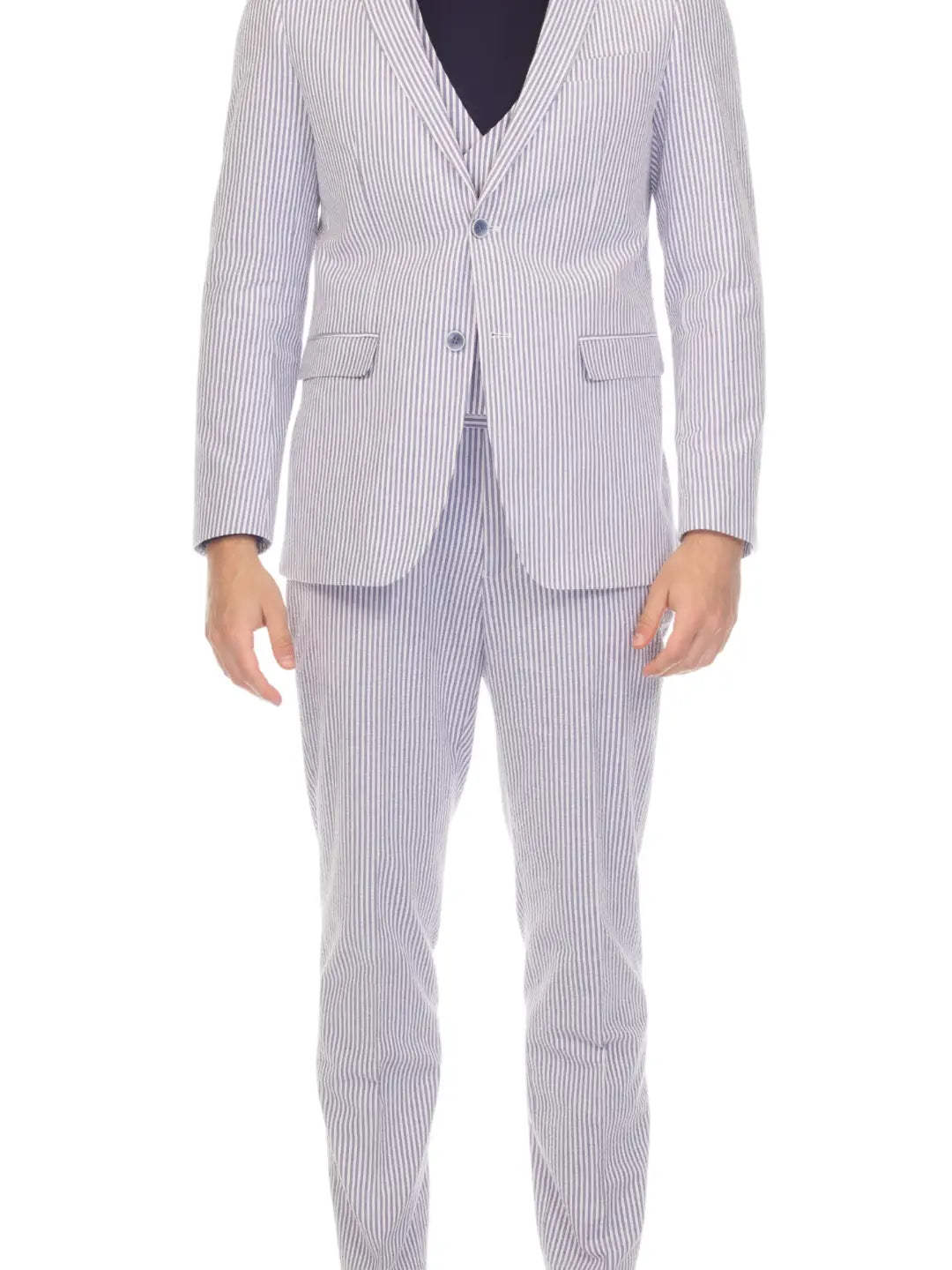 Regular Slim Fit Seerbucker Jacket with Button Close