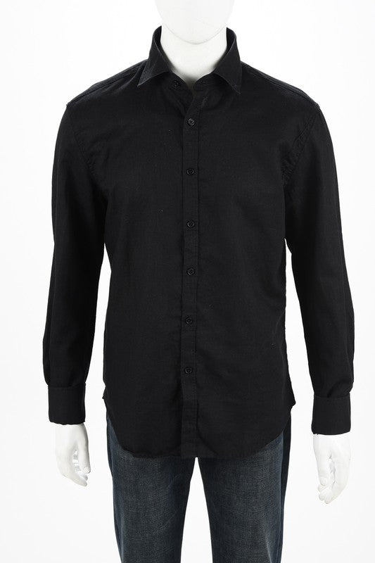 Long Sleeve Solid Button Down Dress Shirt