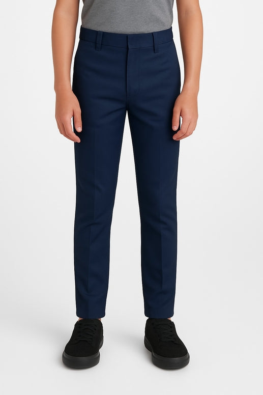 Boy's Slim Straight Flat Front Dress Pants