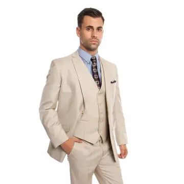 Regular Slim Fit Flat Front Dress Pants