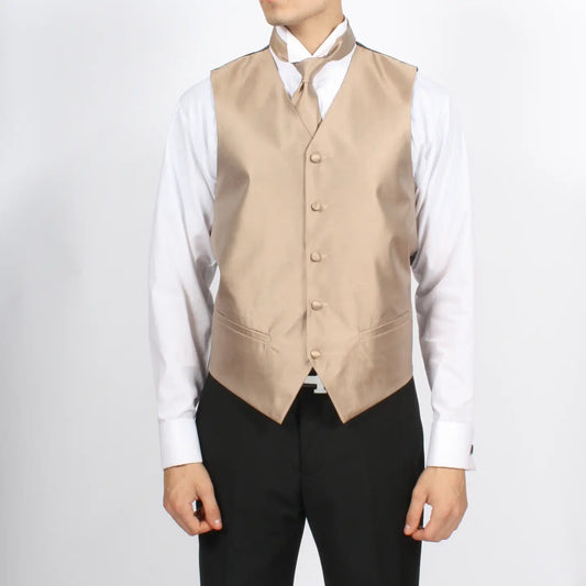 Men's Satine Microfiber Solid Vest Set