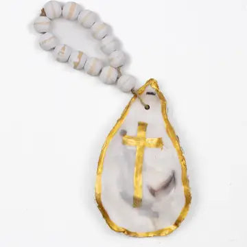Cruix Oyster Bead Ornament White/Gold