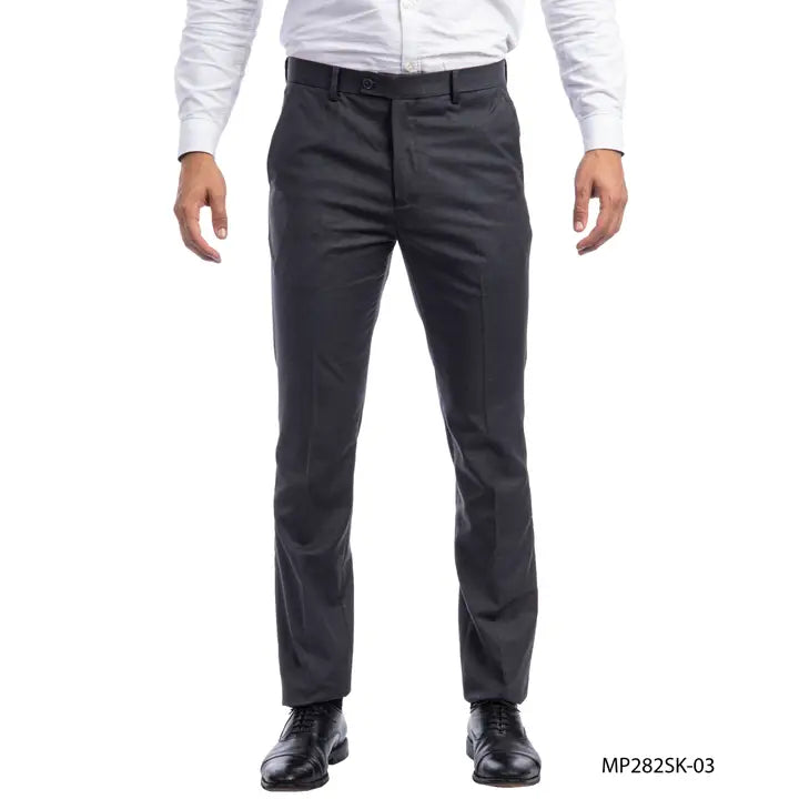 Mens Dress Pants Skinny Fit Unhemmed
