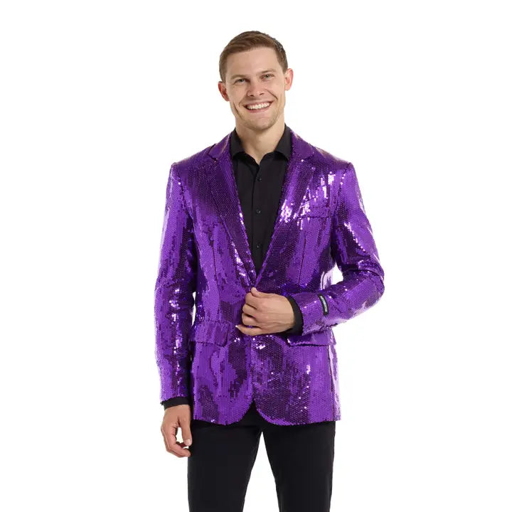 Long Sleeve Sequins Blazer with Button Close Front