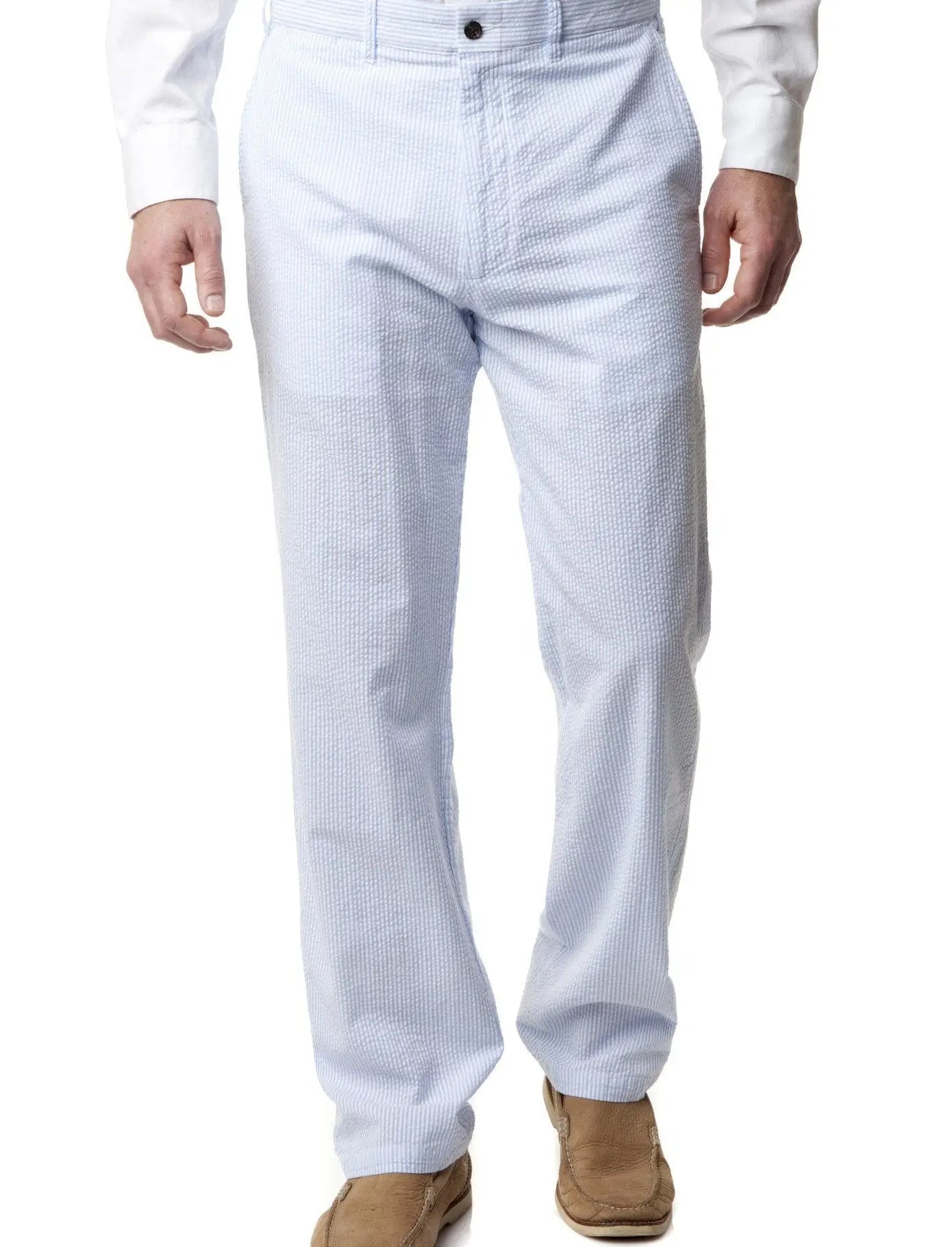 Slim Fit Lightweight Seersucker Long Dress Pants