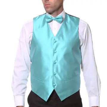 Men's Satine Microfiber Solid Vest Set