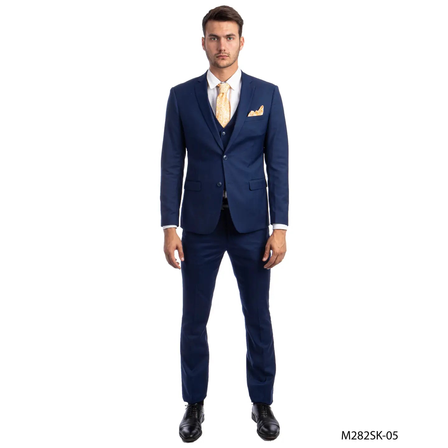 Long Slim Fit Flat Front Dress Pants with Pockets