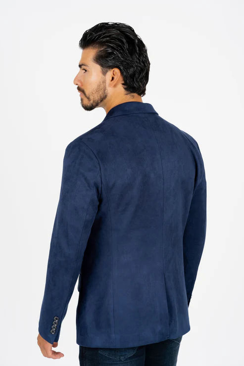 Double Button Faux Suede Blazer