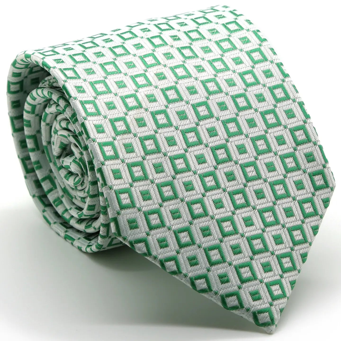 Men's Classic Geometric Pattern Windsor Tie and Hanky Set