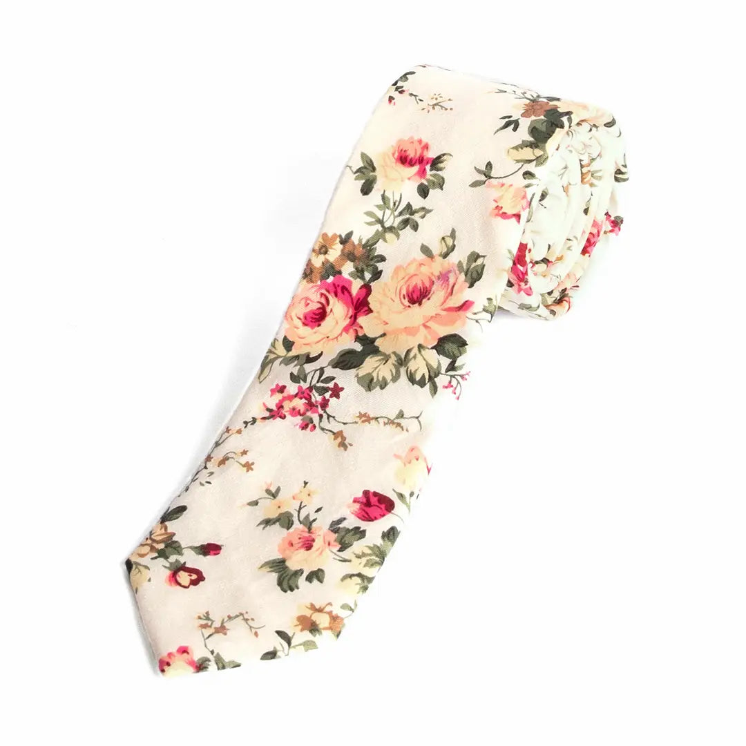 Modern Floral Print Windsor Tie