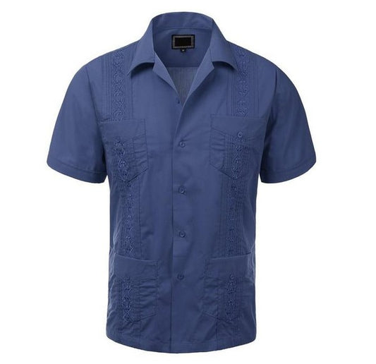 Guayabera Short Sleeve Button Down Shirt