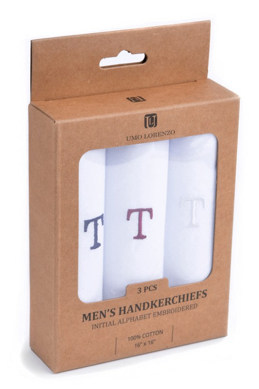 100% Cotton Initial Handkerchiefs with Stitched Edges