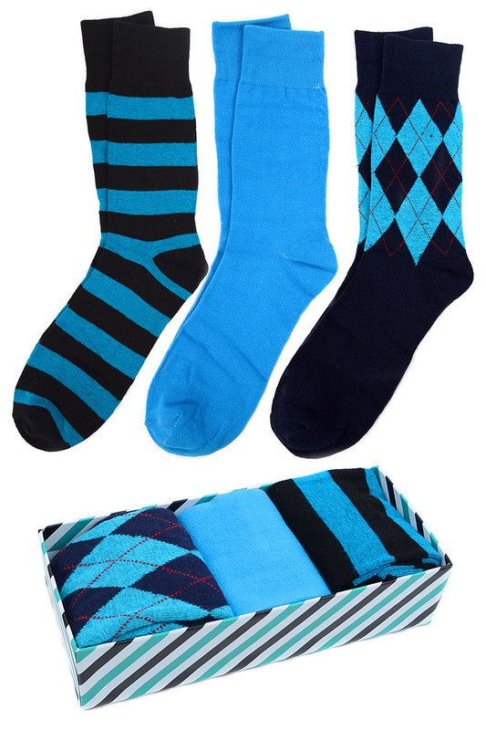 3 Piece Fancy Multi Colored Sock Set