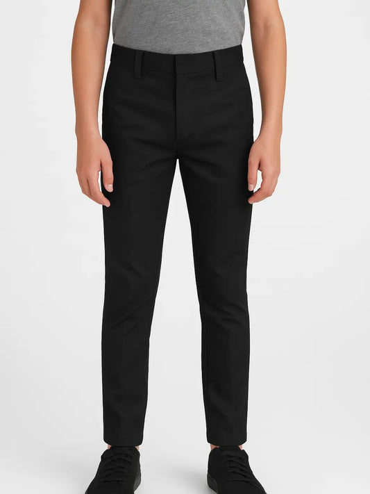 Boy's Slim Straight Flat Front Dress Pants