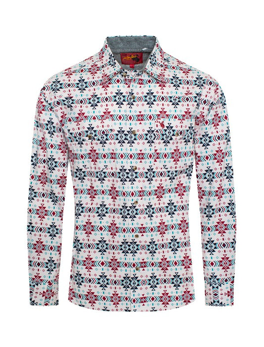 Long Sleeve Pearl Snap Aztec Shirt