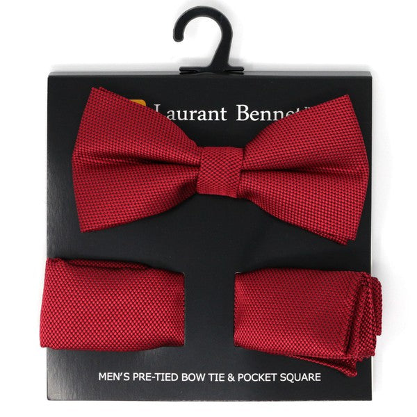 Adjustable Bow Tie with Matching Hankerchief