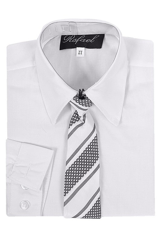 Boys Long Sleeve Button Down With Tie Set