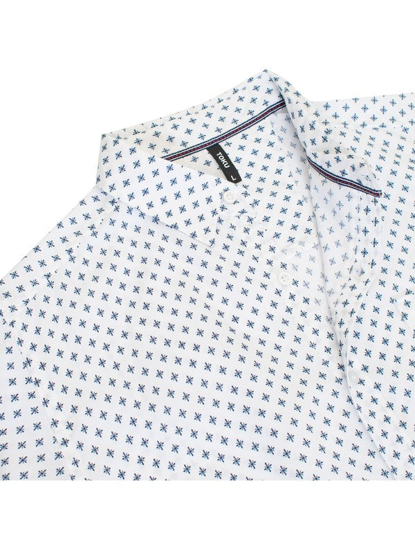 Short Sleeve Print Button Down Shirt