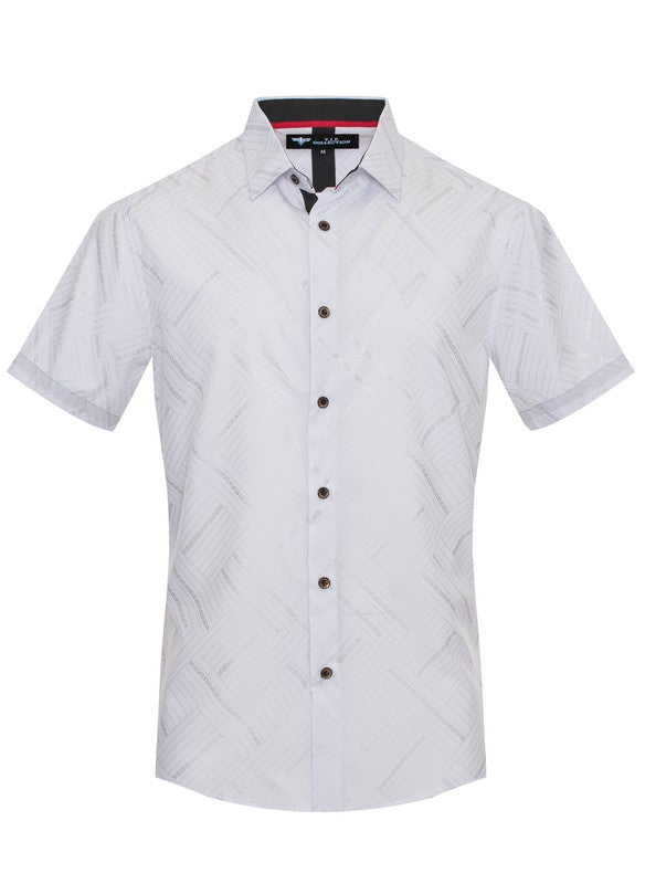 Short Sleeve Print Button Down Shirt