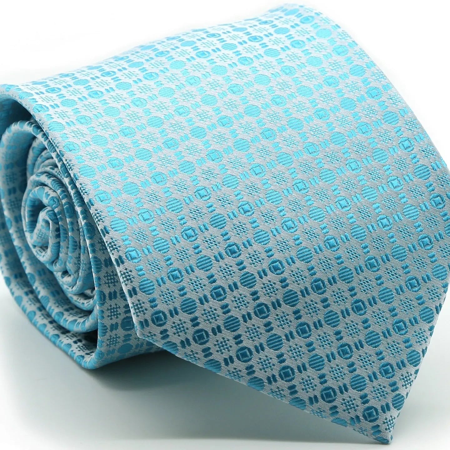 Men's Classic Geometric Pattern Windsor Tie and Hanky Set