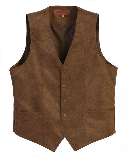 V Neck Faux Suede High Quality Vest