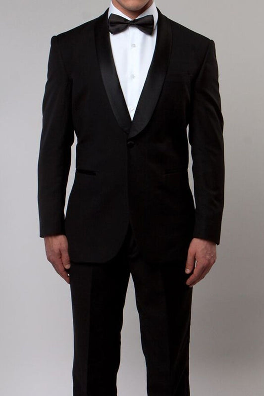 Regular Slim Fit Men's Tuxedo Jacket with Satin Label