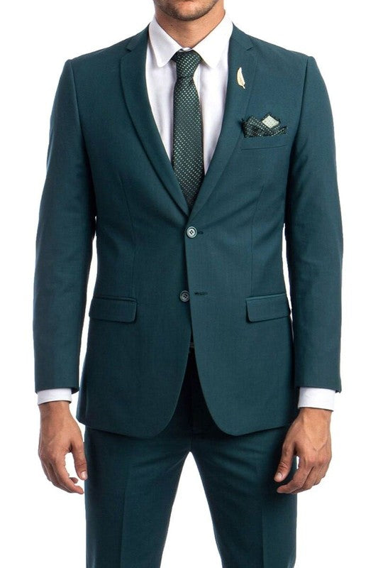 Tall Slim Fit Long Sleeve Dress Suit Jacket with Button Front Closure