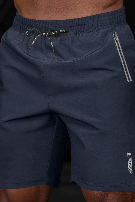 Quick Dry Athletic Shorts with Zipper Pockets