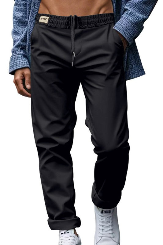 Soft Breathable Drawstring Elastic Waist Solid Loose Athletic Pants