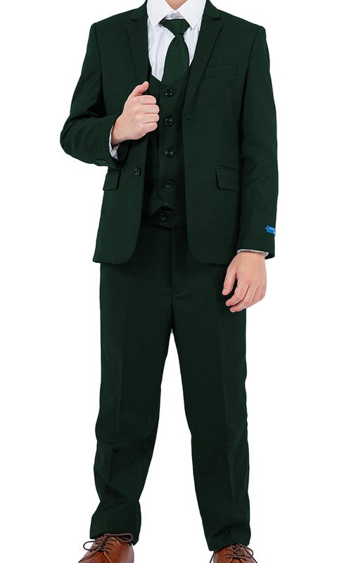 Perry Ellis Boys Five Piece Suit. Includes Jacket, Pants, Vest, Shirt and Tie