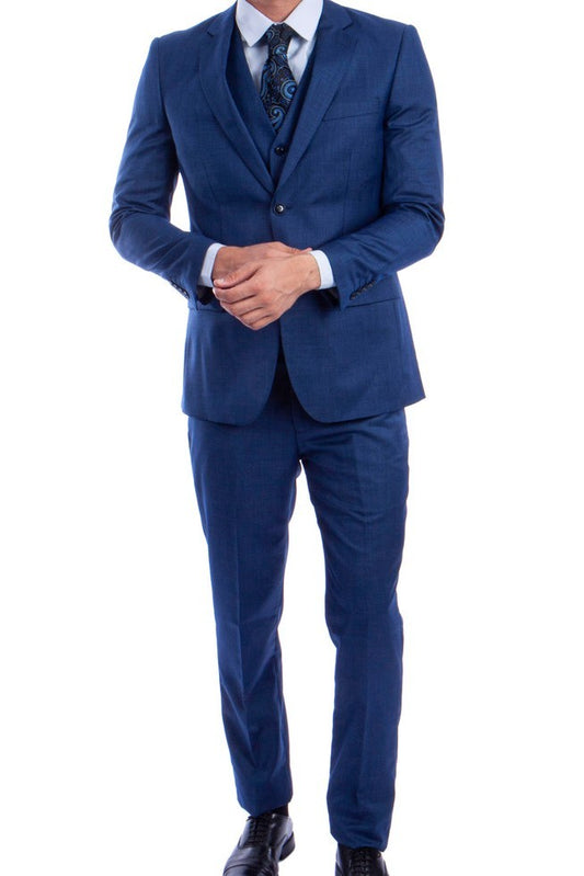 Short Slim Fit Sharkskin Dress Suit Pants