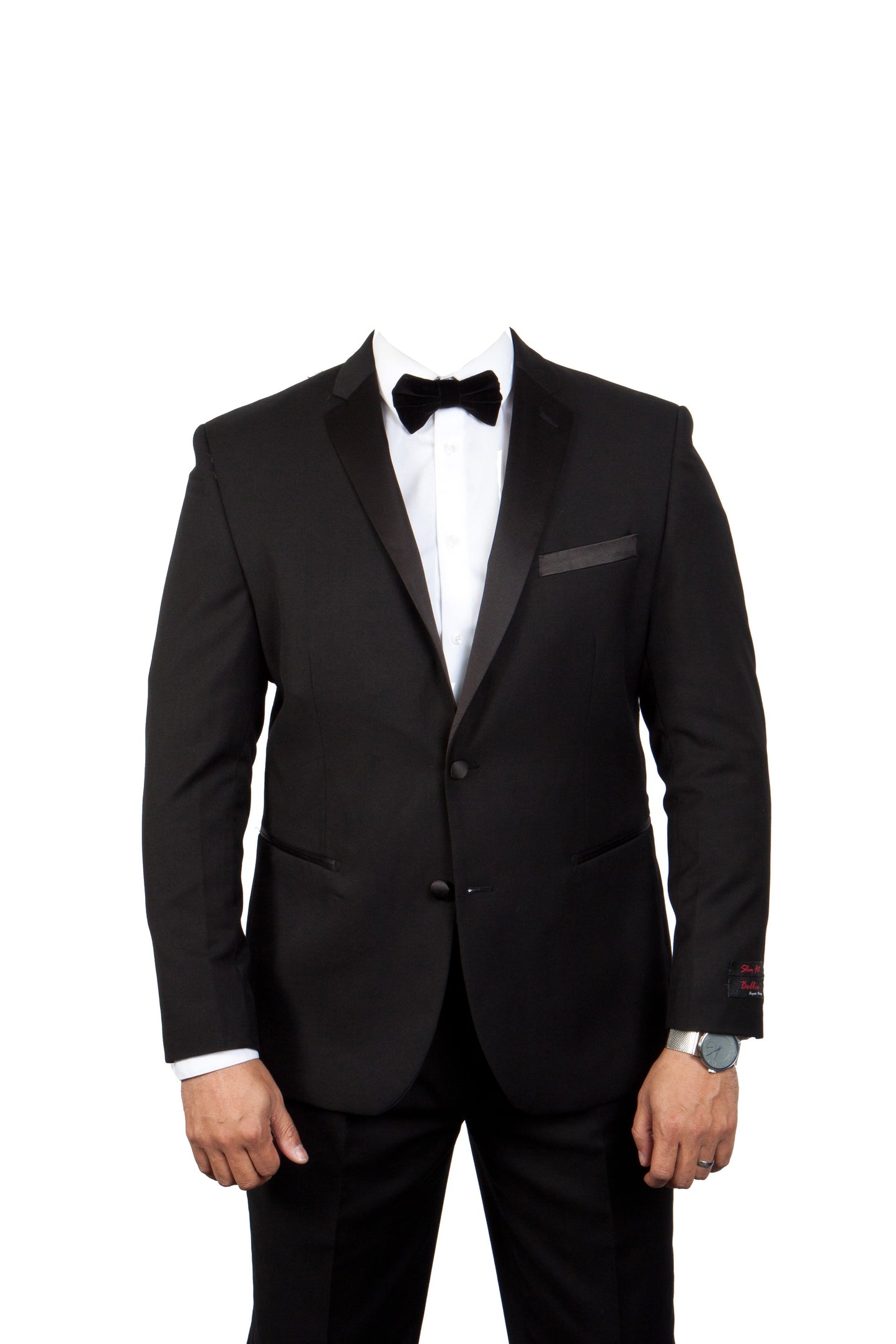 Regular Fit Men's Slim Fit Tuxedo Jacket with Satin Label and Two Button Closure