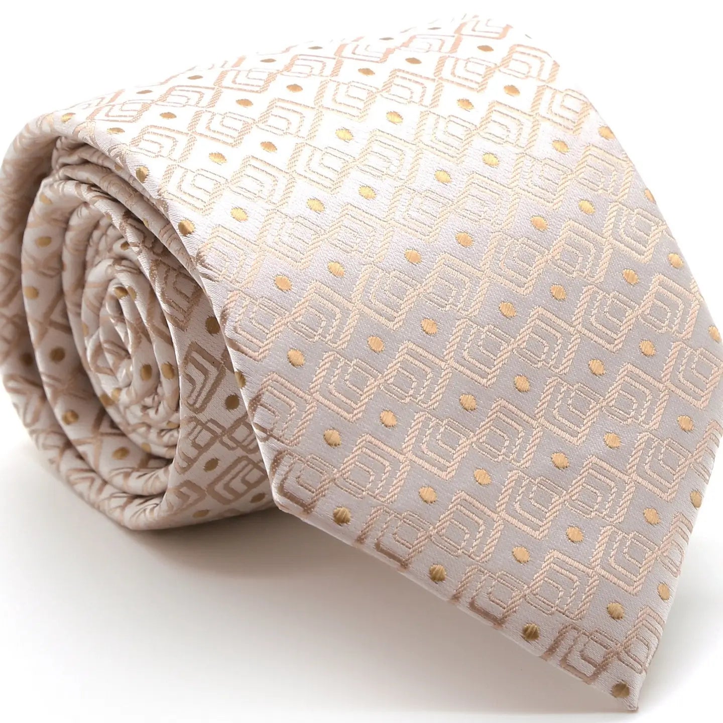 Men's Classic Geometric Pattern Windsor Tie and Hanky Set